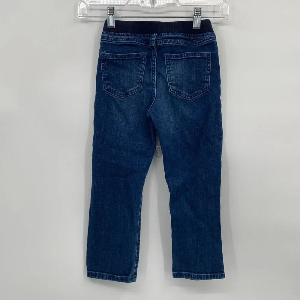 Gymboree Jeans Straight Leg Elastic Waist Faux Tie girls 5T